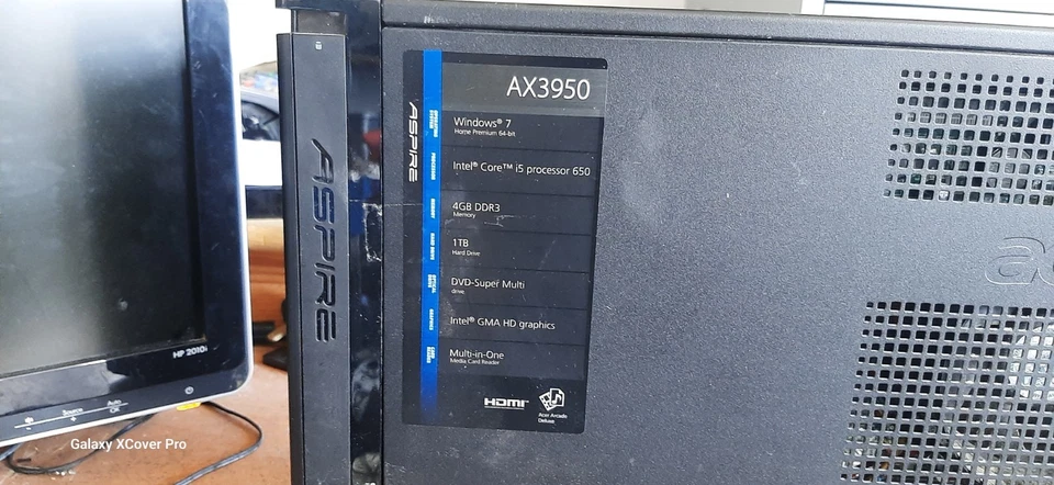 Acer Aspire X3950 intel i5 processor 650 @3.2 Ghz 4GB RAM, works no HDD (472) - Image 2 of 4