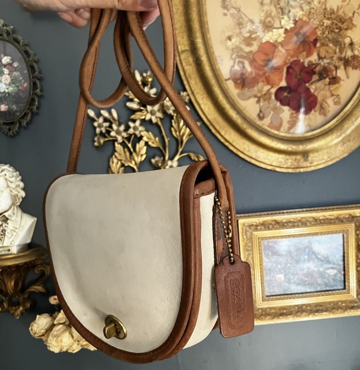 Vintage Coach Spectator  Mini Bag Bone And Tabac crossbody purse View 2