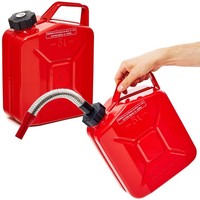 Bw® Metall Benzinkanister Mit Schraubverschluss 2X 5 Liter + AusgießEr - Rot