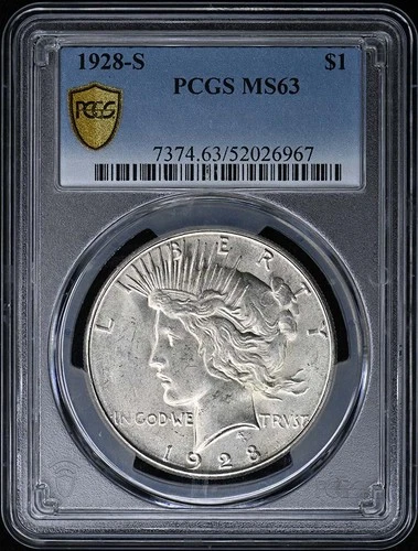 1928-S $1 Peace Dollar PCGS MS63