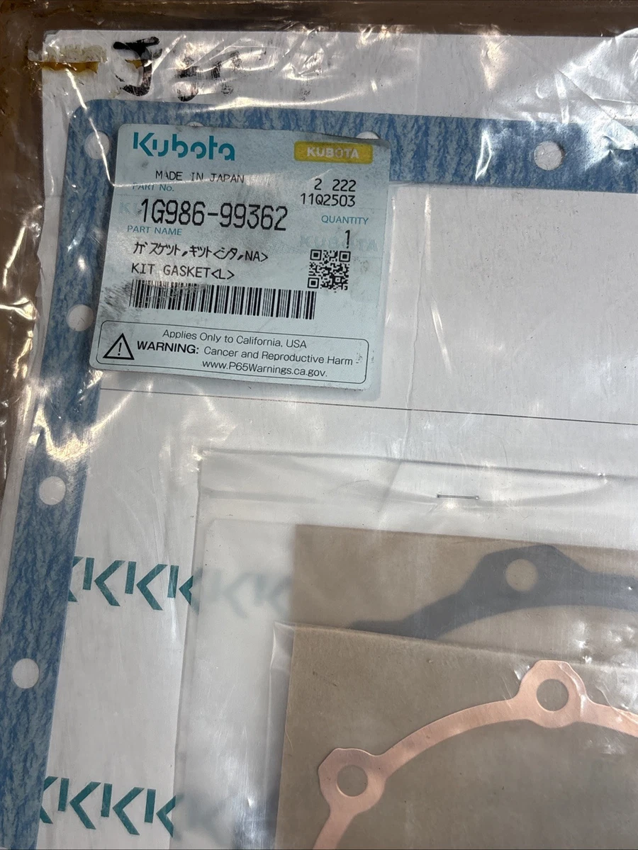Genuine Kubota 1G986-99362 Gasket Kit photo 2