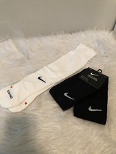 2 Nike Socks Unisex Black  White Cushioned Knee High Football New with Tags