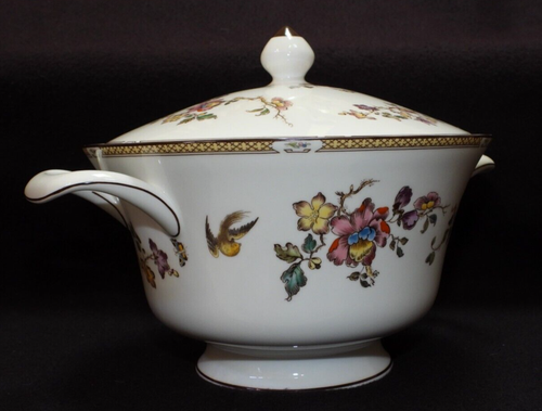 Vintage Wedgwood Schwalbe England gelber & brauner Rand Suppenterrine Servierschüssel - Bild 3 von 11
