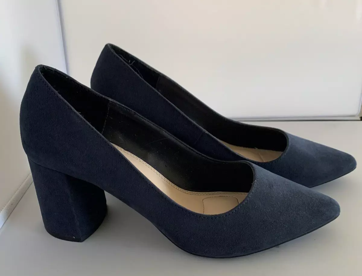 Navy blue suede high heels top