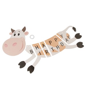 Beau Dessin Anime Vache Pour Joyeux Anniversaire Fete D Enfant Ebay
