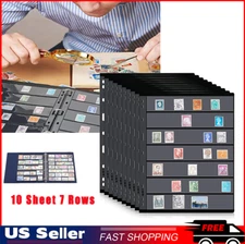 Stamp Pages for Stamp Album Binder Pages for Stamp Collectors 10 Sheet, 7 Rows