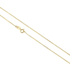 14K Real Solid Yellow Gold Diamond-Cut Thin Dainty Cable Chain Necklace 16"-20"