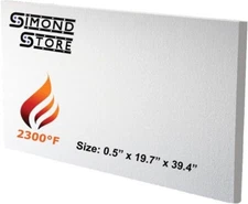 Ceramic Fiber Thermal Insulation Board , 1/2" x 19.7" x 39.4"-2300F Pack of 1