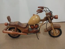 Wooden Harley Davidson Desk Model Motorcycle Bike Wood Handmade Display