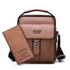 JEEPBULUO Brand New High Quality Leather Crossbody Messenger bag and Wallet