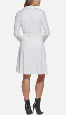 Dkny Trench Coat Faux-Wrap Dress