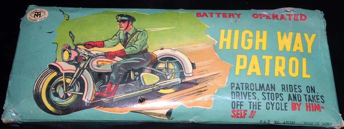 Rare Masterpiece Vintage Litho Police Motorcycle Trade Mark Rare Masterpiece Vintage Litho Police Motorcycle Trade Mark