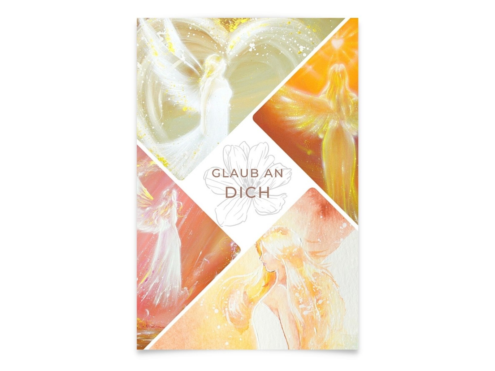 Engel mit positivem Spruch: "Glaub an Dich" Motivierendes Engelposter Bild