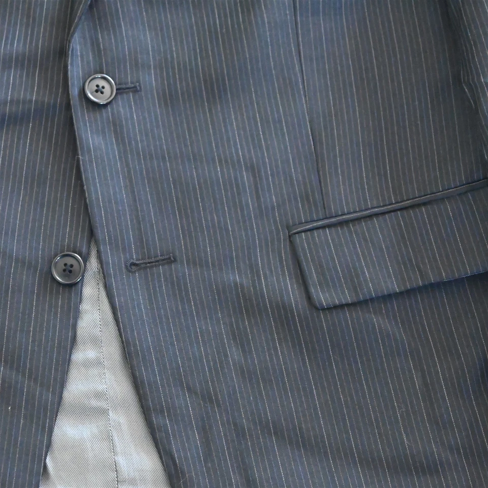 Jaqueta masculina Calvin Klein 40S 34x30 listra preta 100% lã terno calça - Imagem 3 de 4