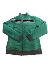 Puma Track Warm Up Jacket Green Boys X-Large Full Zip Stripe