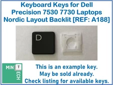 Keyboard Replacement Keys for Dell Precision 7530 7730 Laptops Nordic Backlit