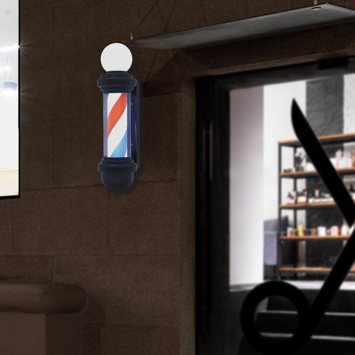 105° Rotating Barber Pole LED Light Hair Salon Sign Stripe
