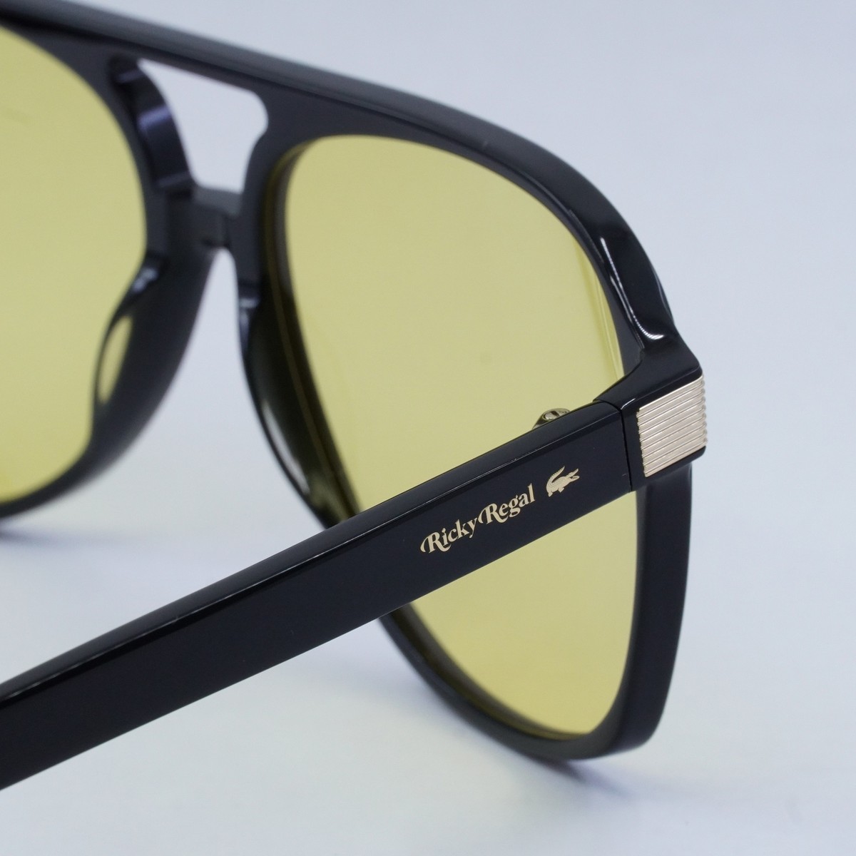 New LACOSTE L977S Ricky Regal 001 Black/Yellow 63-16-140