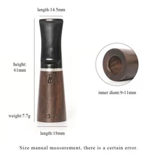 MUXIANG Ebony Wooden Cigar Tips Holder Cigar Mouthpiece Tips Gauge 23-25 Ring