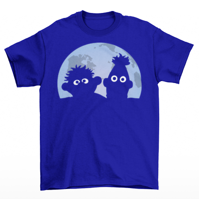 Maglietta Sesame Street Ernie E Bert Con Pupazzi: T-shirt Uomo In Cotone, Made In Germany