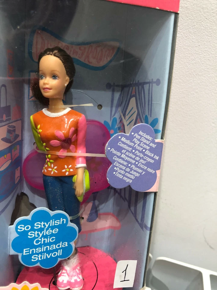 BARBIE FASHION DOLL PEN So stylish Penna 2001 NUOVA Rose Art Roseart - Immagine 2 di 3