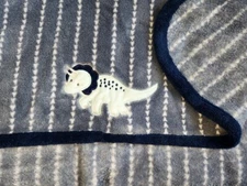 Parents Choice Baby Blanket Dinosaur Dino Minky Soft Stripe Blue Triceratops