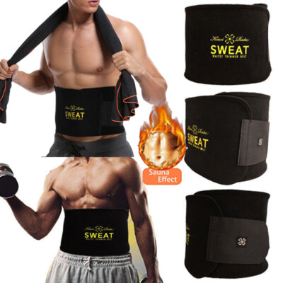 Men Neoprene Sauna Wrap Sweat Belt Waist Cinchers Trainer Body Shaper Girdles US