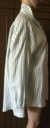 Linen shirt WEEKEND Max Mara Woman, white green, size IT 46 DE 42 US 12 GB 14 - Foto 6 di 12