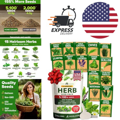 #ad Indoor Herb Garden Kit with 15 Herb Seeds High Germination Rate Included $20.79