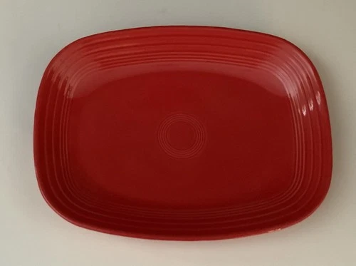Fiesta Ware Homer Laughlin Scarlet Red Rectangular Serving Platter 12" x 9.25"
