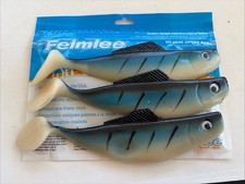 Felmlee 8” Patsy Blue Fan Tail Shad 3 per pack Unrigged Fishing Lure