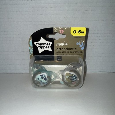 Tommee Tippee Pacifiers 0-6 mo. Moda Bird Plant Design Blue BPA-Free 2 pk NEW