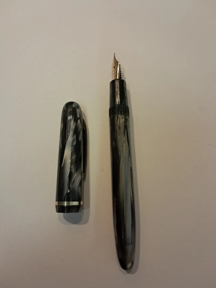 Montegrappa Extra Torpedo жемчужно-серый целлулоид винтажный перьевая ручка flex F nib - Изображение 4 из 4