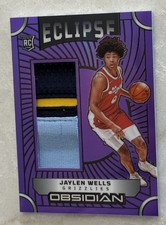 2024-25 Panini Obsidian - Eclipse Materials Jaylen Wells E/E Purple Flood /75 RC