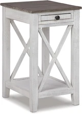 Adalane Modern Farmhouse Accent End Table, Whitewash