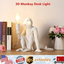 Creative Resin Sitting Monkey Table Lamp Hanging Wall Light For Bedroom