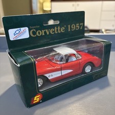 Vtg Superior Collectibles - 1957 Chevy Corvette - Die Cast 143 Pull-back Nib Vtg Superior Collectibles - 1957 Chevy Corvette - Die Cast 143 Pull-back Nib