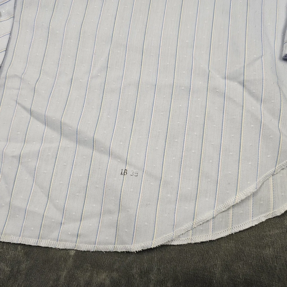 Camisa de Colección H Bar C Ranchwear Para Hombres 18 35 Azul Perla Occidental A Rayas a Presión Foto 2 de 4