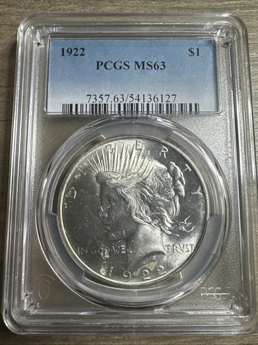 1922 Peace Silver Dollar 💥 PCGS MS63 💥 (P834)