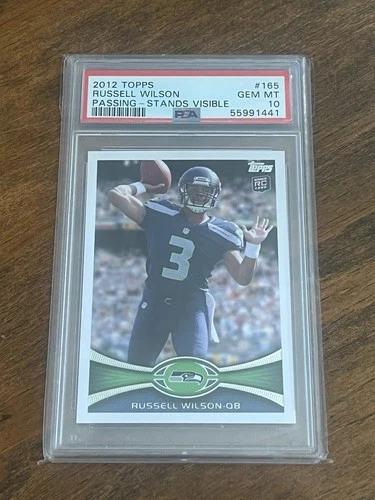 2012 Topps Russell Wilson #165 Passing Stands Visible Rookie PSA 10 Seahawks
