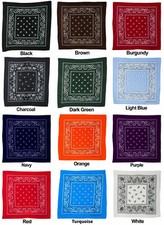 Wholesale Lot 100 Cotton Paisley Print Bandana Head Wrap Scarf Wristband Dozen
