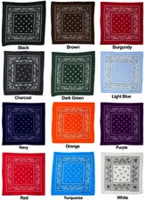 Wholesale Lot 100% Cotton Paisley Print Bandana Head Wrap Scarf Wristband Dozen