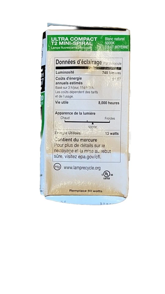 🔥(AN) 10x Halco 45058 CFL13/50/T2 13W Spiral CFL Bulb 5000K Daylight E26 - Image 2 of 4