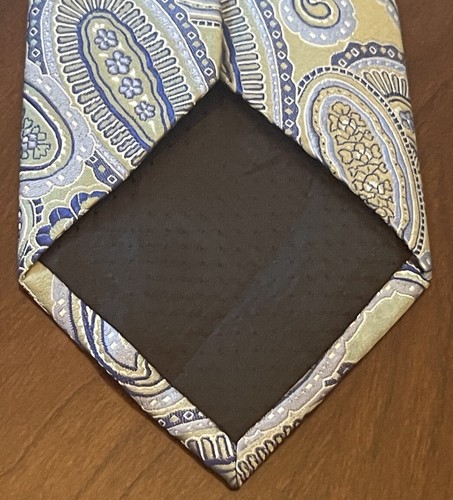 Geoffrey Beene Green Blue Handmade 100% Silk Men’s Neck Tie Made In China - Picture 2 of 9