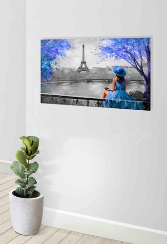 Alone Blissful in Paris Canvas Prints Romantic Wall Art Pictures Black and White - Picture 29 of 68