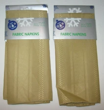 Vintage Gold Fabric Dinner Napkins 20 x 20 in Holiday Linens Set of 4
