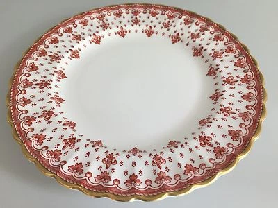 SPODE Fleur De Lys KUCHENTELLER 20,5 cm rot gold 1. Wahl Plate - Bild 1 von 3