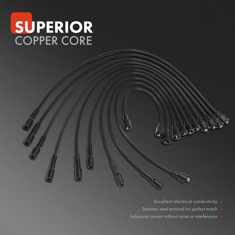 Juegos de cables de bujías de 10 piezas para Chrysler Newport Dodge Challenger Plymouth Fury Foto 2 de 4