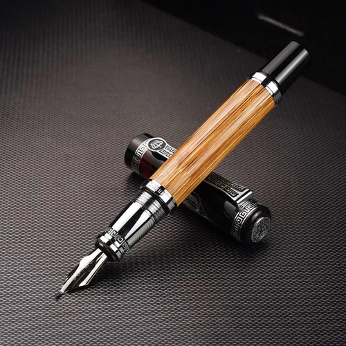 Duke 551 Confucius Fountain Pen Natural Bamboo Calligraphy Bent Nib Wood Pen - Picture 3 of 11