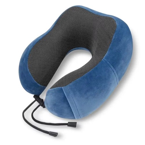 Almohada de algodón con memoria de viaje cuello motor coche aviones siesta tela magnética con forma de - Imagen 15 de 17